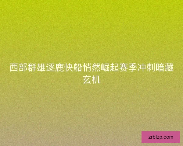 西部群雄逐鹿快船悄然崛起赛季冲刺暗藏玄机