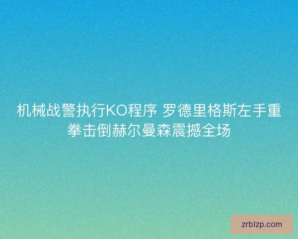 机械战警执行KO程序 罗德里格斯左手重拳击倒赫尔曼森震撼全场 机械战警执行KO程序 罗德里格斯左手重拳击倒赫尔曼森震撼全场